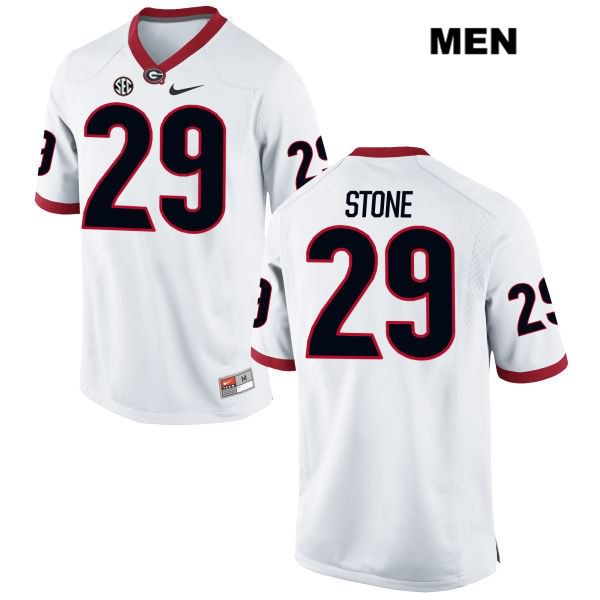 Georgia Bulldogs Men's Lucas Stone #29 NCAA Authentic White Nike Stitched College Football Jersey MCI6256JP